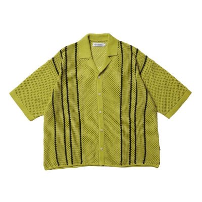 画像1: EVISEN STRIPE CROCHET SHIRT